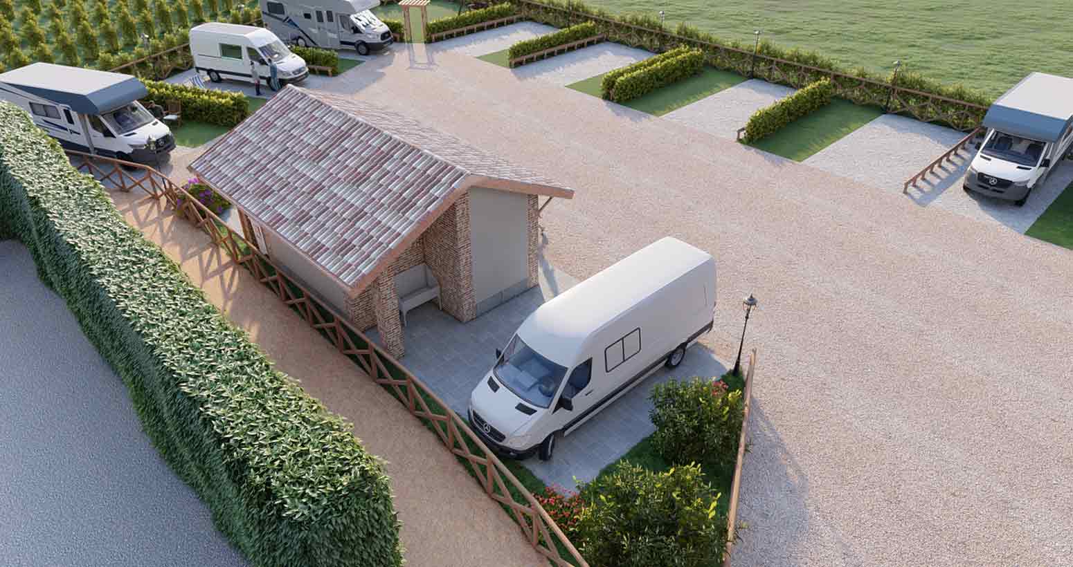 progetto area camper